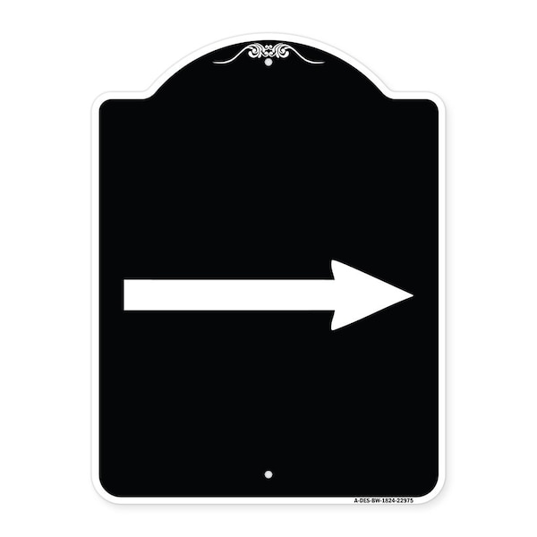 Signmission Right Arrow Symbol Heavy-Gauge Aluminum Architectural Sign, 24" x 18", BW-1824-22975 A-DES-BW-1824-22975 - main